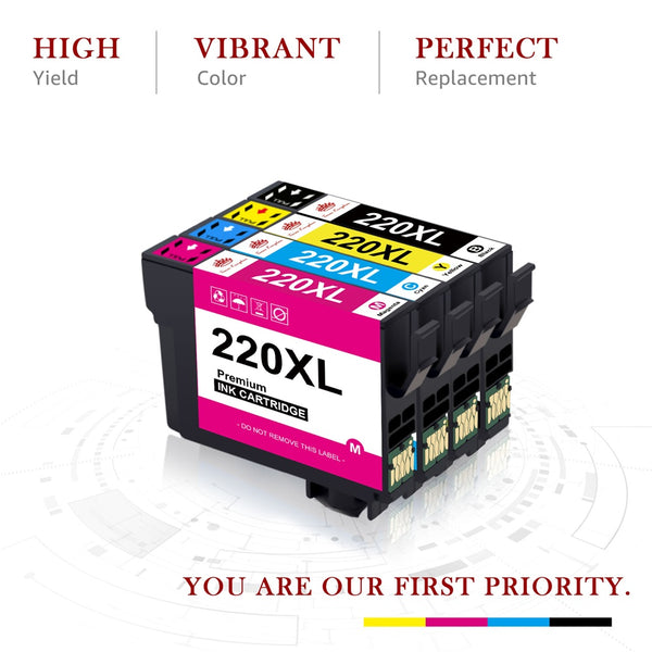 Epson 220xl T220xl Remanufactured Ink Cartridges 5 Pack Toner Kingdom 5843