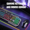 CMYBabee Gaming Keyboard and Mouse, 104 Keys Wired Mouse and Keyboard Combo, Metal Panel & Waterproof RGB Keyboard, for Mac Xbox PC Gamer, Black