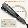 MCURO Hair Straightener, 1.5-inch Wide Flat Iron for Long and Thick Hair, LED Dual Voltage Straightener for Fast Styling, Keratin-Enriched to Reduce Frizz, Hair Styling Tools,Black