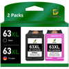 63XL Ink Cartridge Combo Pack Replacement for HP (2-Pack, 1 Black, 1 Tri-Color)