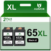 65XL Printer Ink Cartridges High Yield Replacement for HP (2-Pack)