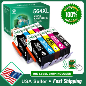 564 XL Ink Cartridge Replacement for HP(Photo-Black Black Cyan Magenta Yellow, 10Pcs)