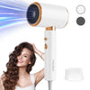 Hair Dryer for Woman, Ionic Blow Dryer with Nozzle, Professional Portable Travel Hair Dryers, White