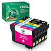 Epson 220 Ink Cartridges Compatible Replacement (Black, Cyan, Magenta, Yellow, 5-Pack)
