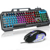 CMYBabee Gaming Keyboard and Mouse, 104 Keys Wired Mouse and Keyboard Combo, Metal Panel & Waterproof RGB Keyboard, for Mac Xbox PC Gamer, Black