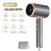 Hair Dryer for Woman, Ionic Blow Dryer with Nozzle, Professional Portable Travel Hair Dryers, Grey