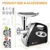 MULISOFT Electric Meat Grinder, Sausage Stuffer Maker 2800w Max, Meat Grinder Heavy Duty with Blade & 3 Plates & Kubbe Kit, Stainless Steel Meat Grinder for Home Kitchen Use (Black)