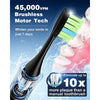 MCURO Sonic Electric Toothbrush for Adults, 45000 Vpm Rechargeable Powered Toothbrush with 6 Brush Heads, 5 Cleaning Modes, 2 Minutes Smart Timer, 120 Days Lifespan, Black